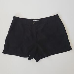 T Alexander Wang Shorts Black Cupro Blend High Rise Classic Designer Preppy